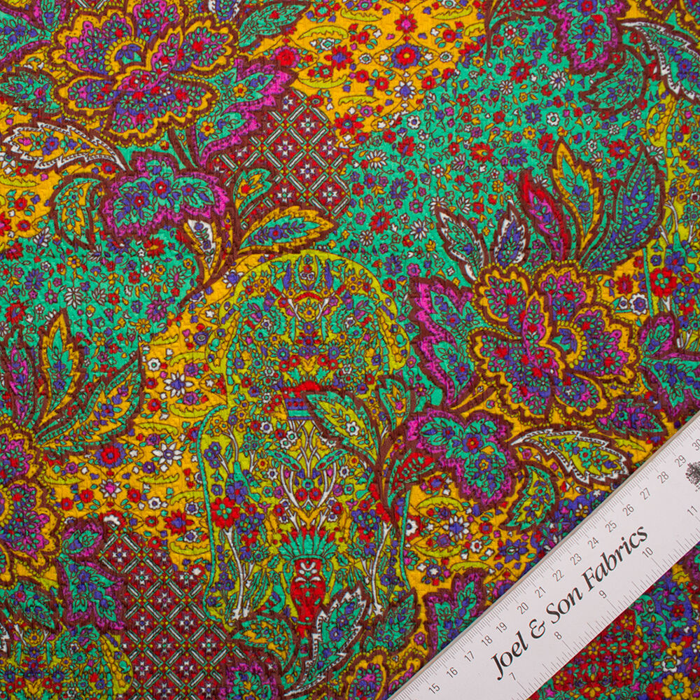 Multi-Coloured Paisley Printed Cloqué (A 2.70m PIece)