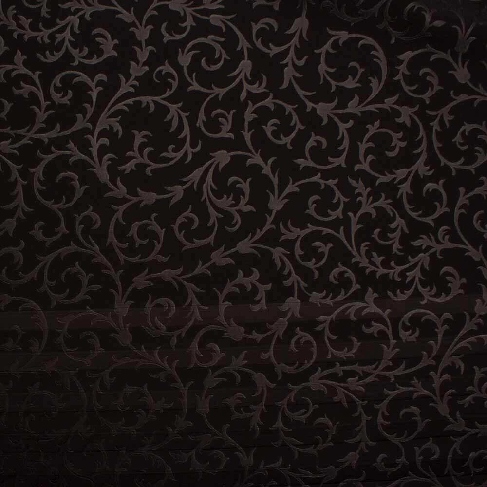 Black Baroque Stripe/Floral Jacquard Microfibre