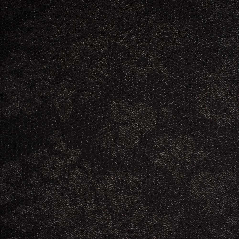 Black Floral Silk Metallic Cloqué