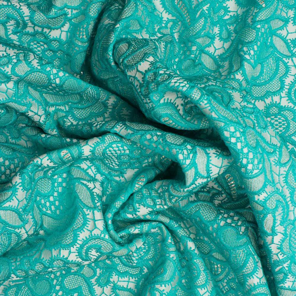 Turquoise/White Gold Cloqué