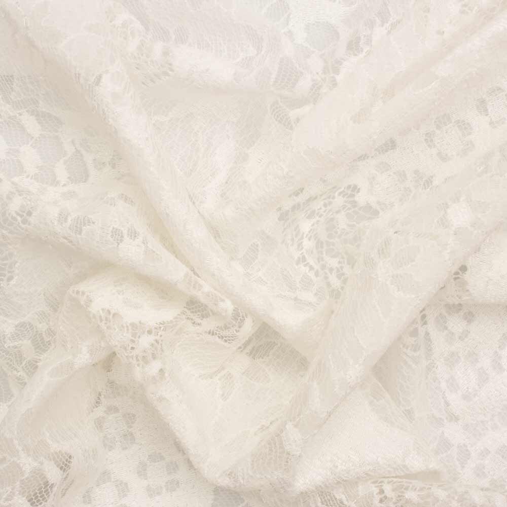 Ivory Floral Stretch Lace