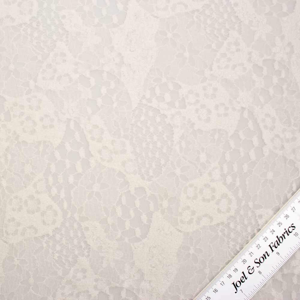 Ivory Floral Stretch Lace