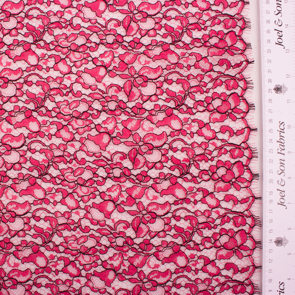 Pink Corded Chantilly Lace