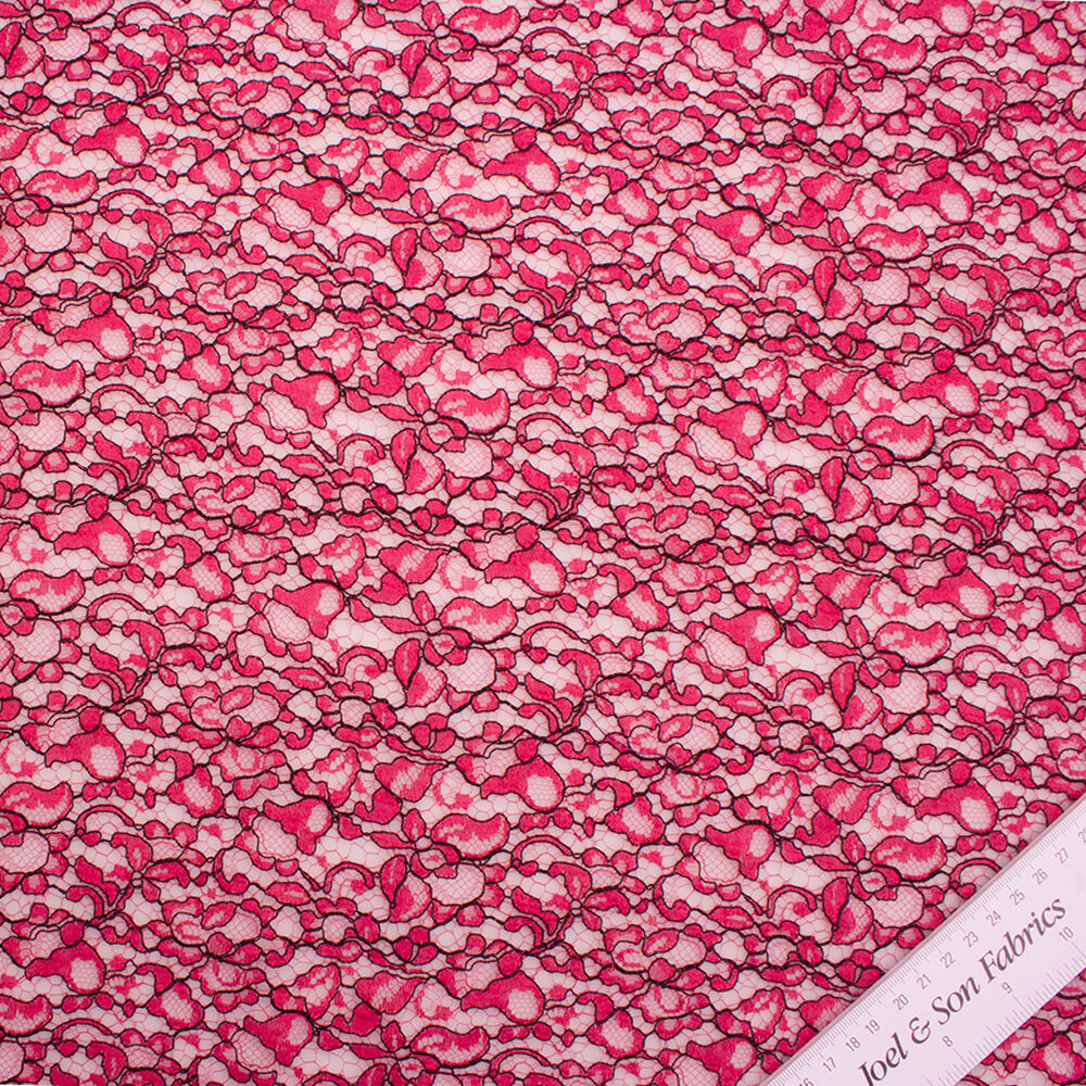 Pink Corded Chantilly Lace