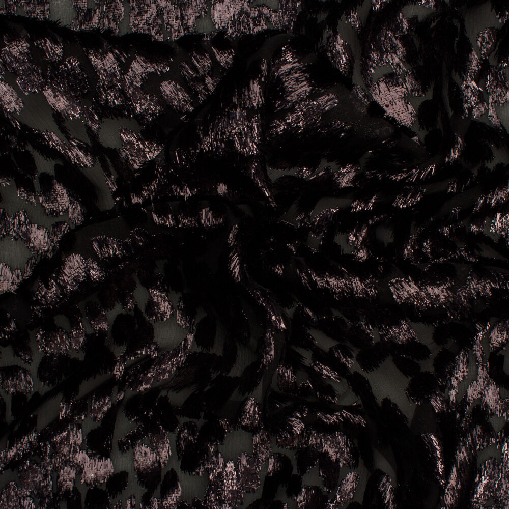 Black Metallic Devoré Velvet