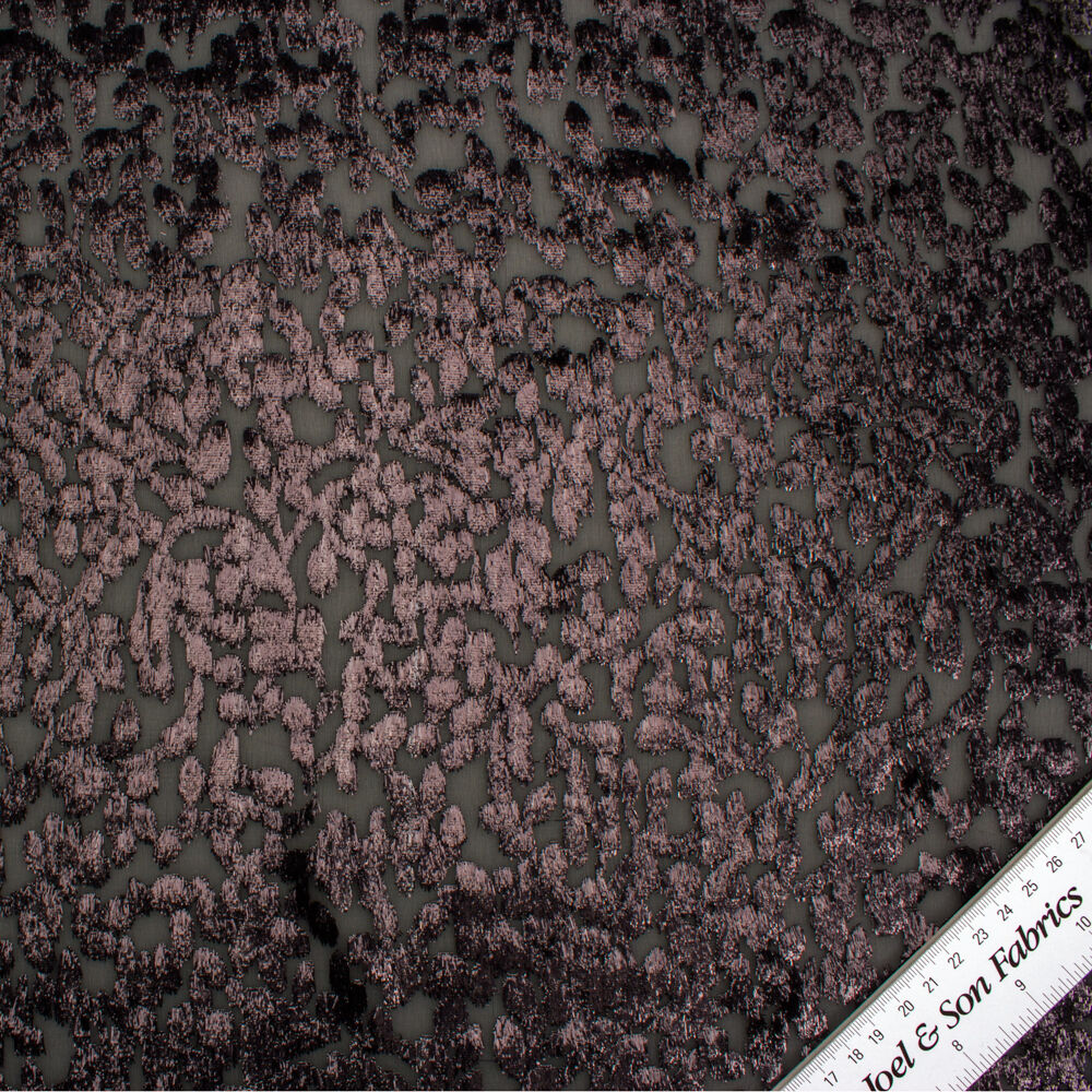 Black Metallic Devoré Velvet