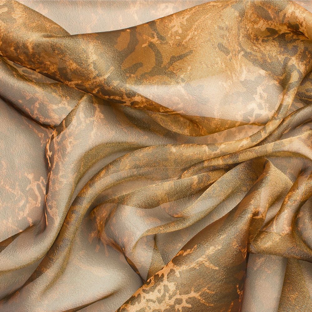 Brown Valentino Laminated Silk