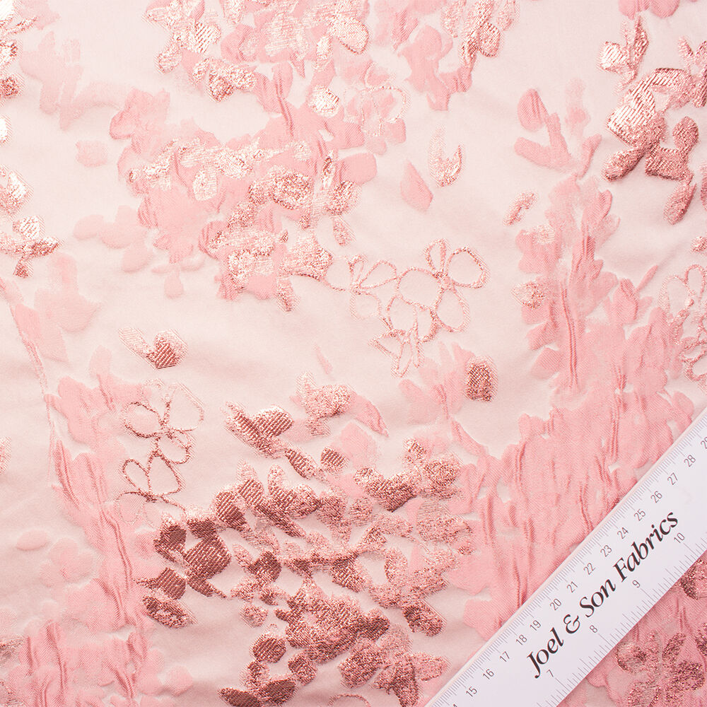 Bubble Gum Pink Laminated Brocade