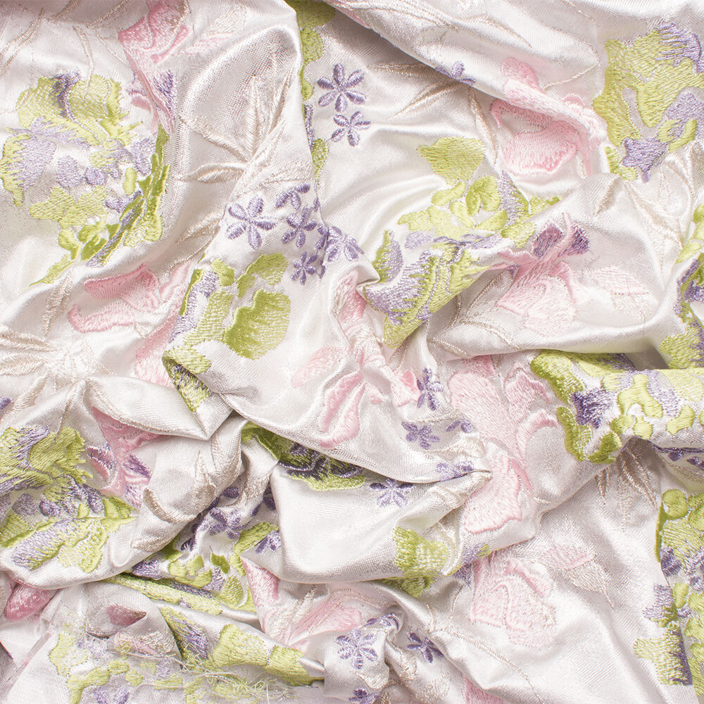 Metallic Silk Embroidered Taffeta