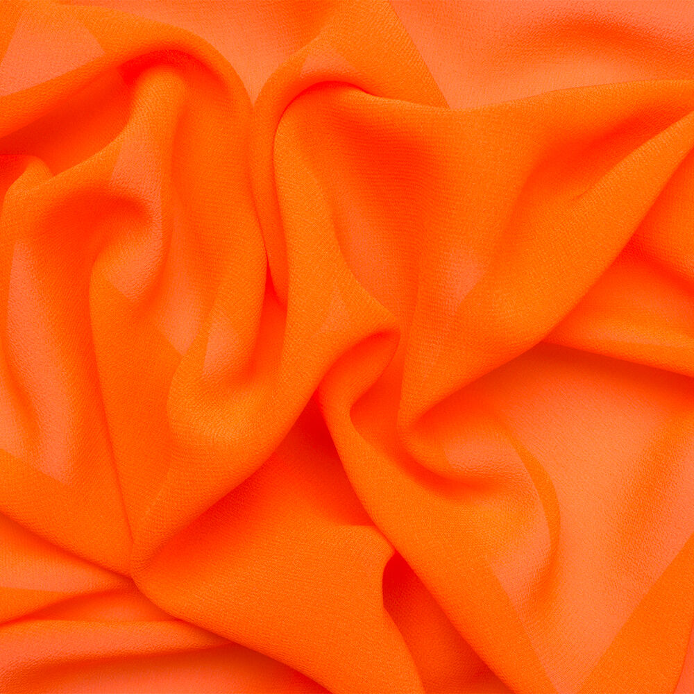 Bright Orange Silk Georgette