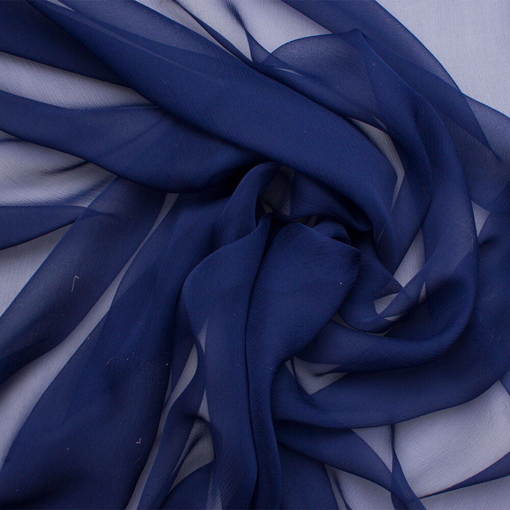 Navy Blue Silk Chiffon