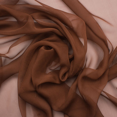 Chocolate Brown Silk Chiffon
