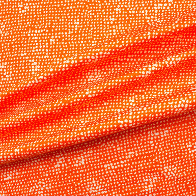 Orange/White Printed Cotton Piqué