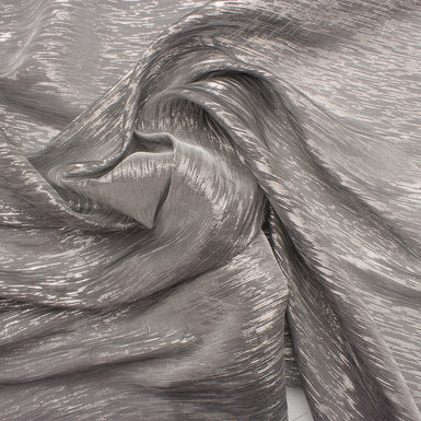 Silver/Grey Two-Tone Metallic Silk Lamé