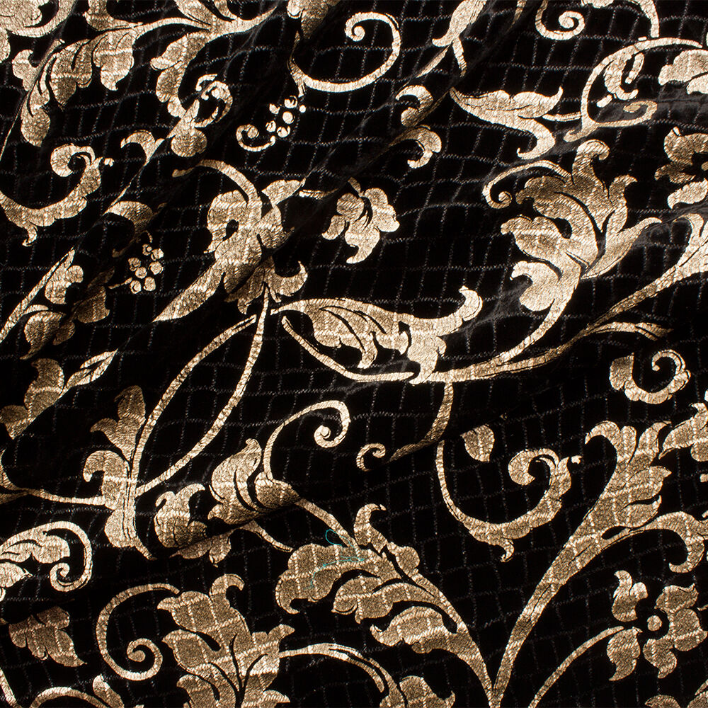 Gold/Black Laminated Velvet (A 2.60m Piece)