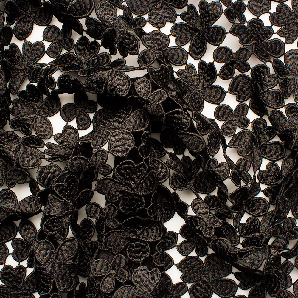 Black Floral Guipure Lace