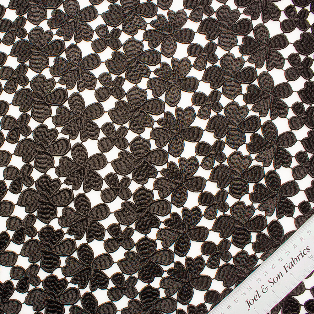 Black Floral Guipure Lace