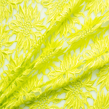 Bright Lime Green 'Sunflower' Guipure Lace