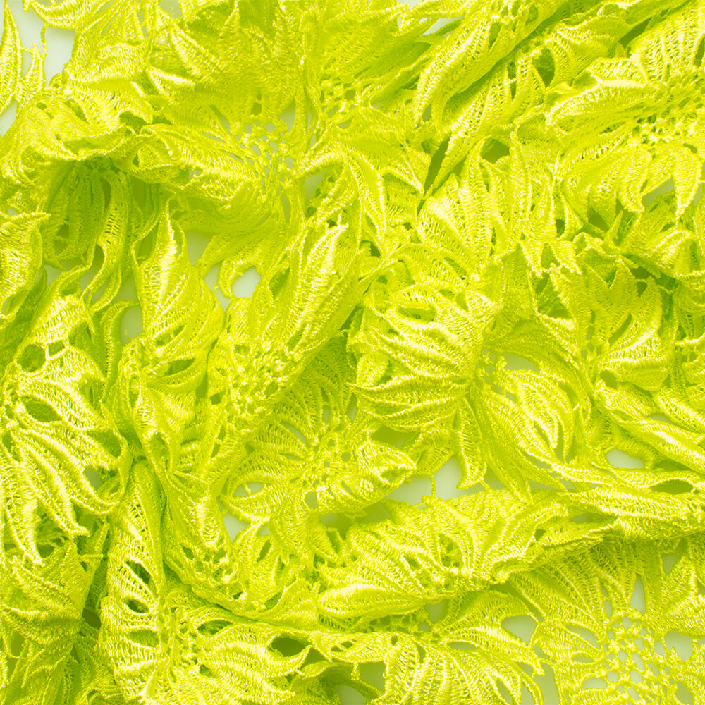 Bright Lime Green 'Sunflower' Guipure Lace
