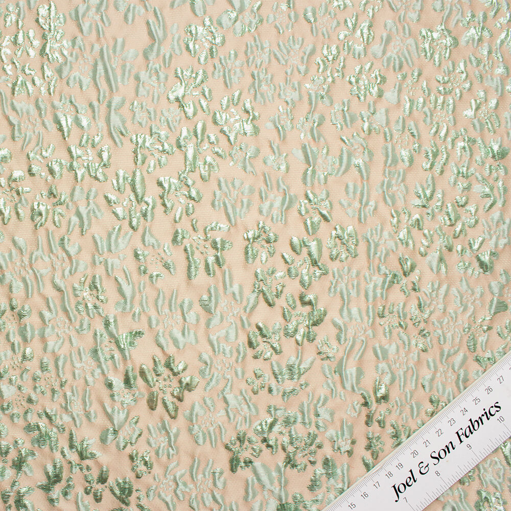 Mint/Beige Metallic Cloqué