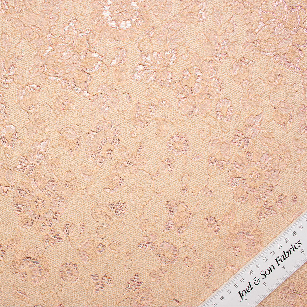 Beige/Pink Floral 'Tone on Tone' Cloqué