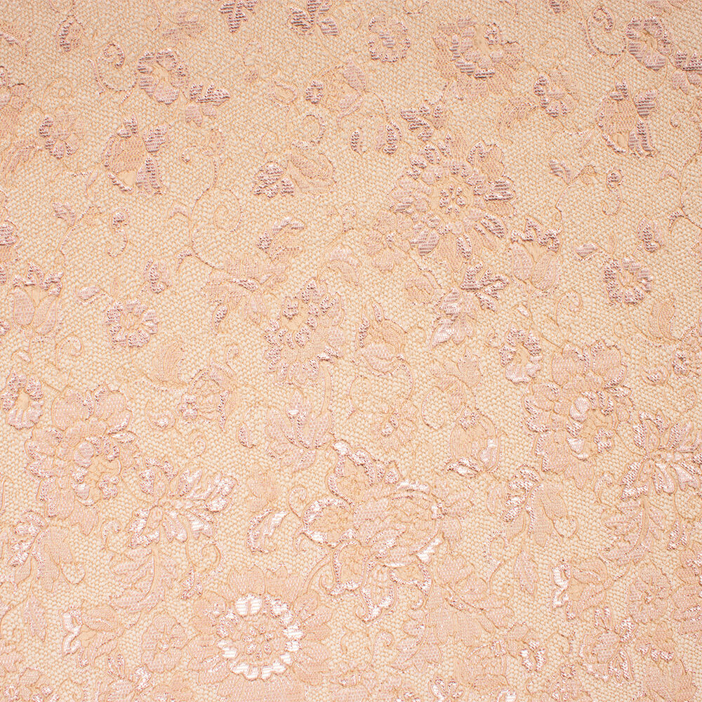 Beige/Pink Floral 'Tone on Tone' Cloqué