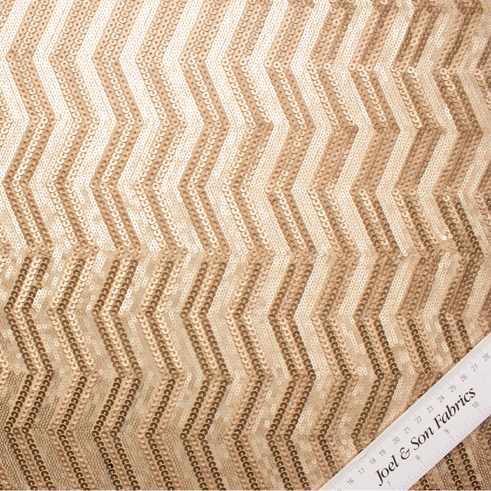 Rich Champagne 'Zig Zag' Sequin Stretch
