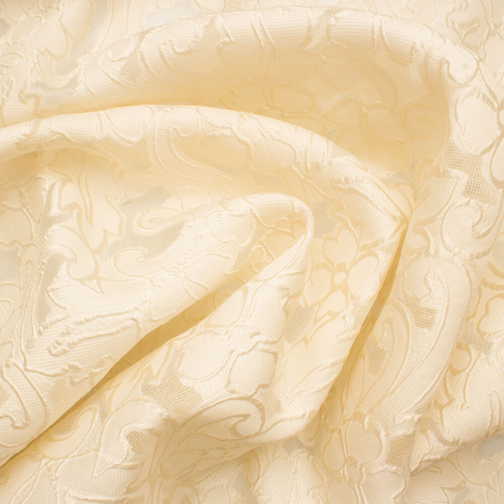 Cream Floral Jacquard Gazar