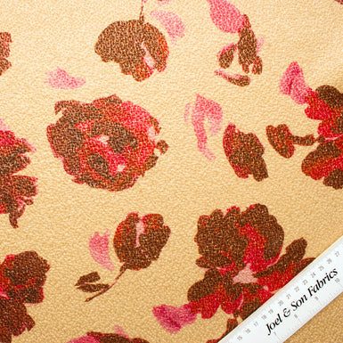 Red/Pink Floral Printed Cloqué