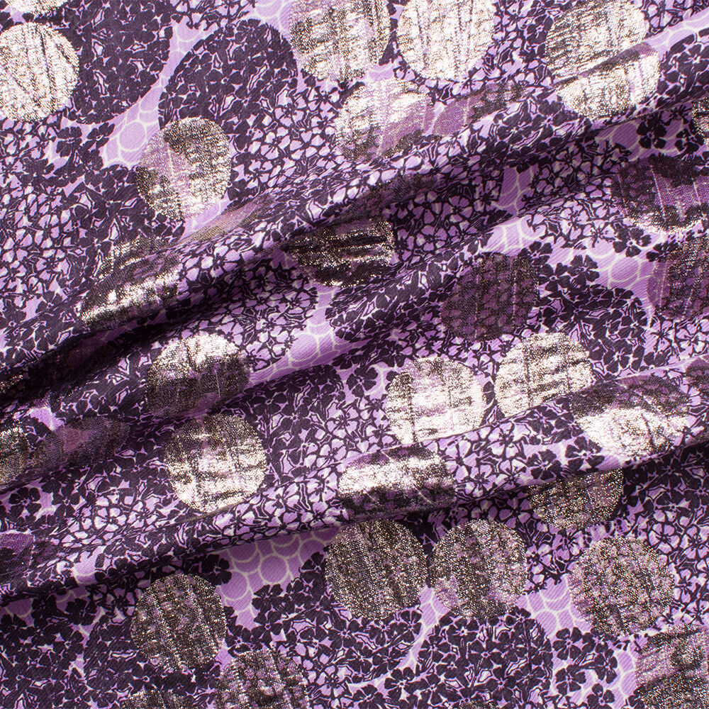 Purple & Black Floral Metallic Cloqué (A 3.30m Piece)