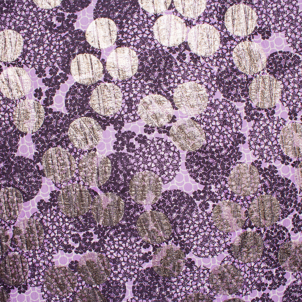 Purple & Black Floral Metallic Cloqué (A 3.30m Piece)