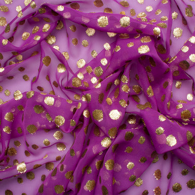 Purple/Gold Spotted Devoré Velvet