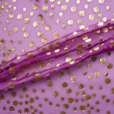Purple/Gold Spotted Devoré Velvet