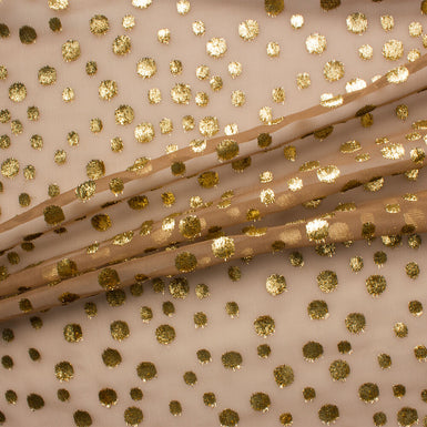 Champagne/Gold Spotted Devoré Velvet