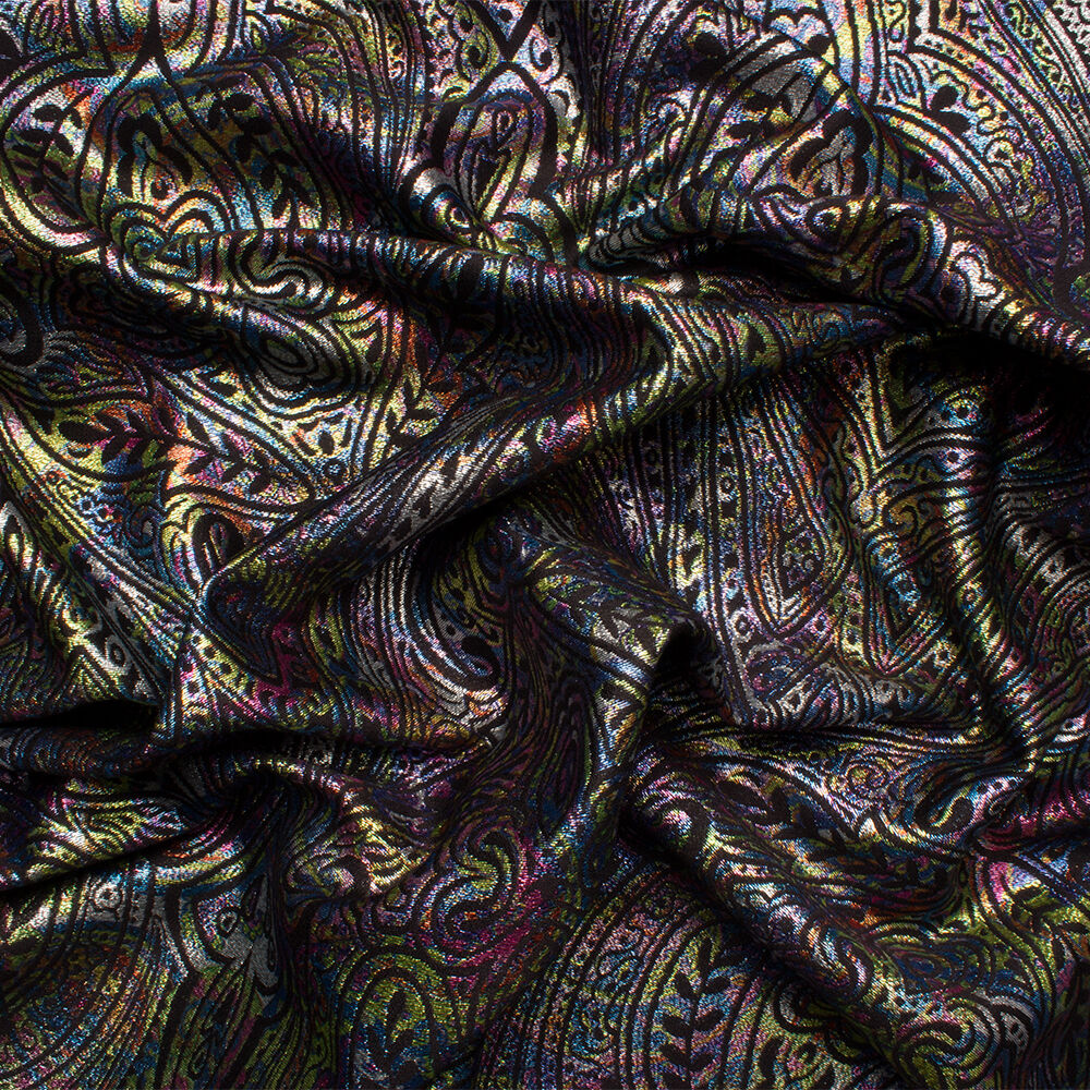 Multi-Coloured/Black Metallic Brocade (A 4.35m Piece)