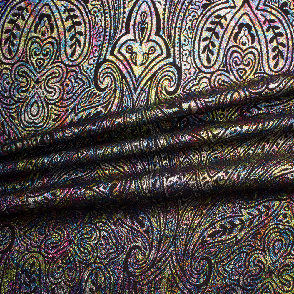 Multi-Coloured/Black Metallic Brocade (A 4.35m Piece)