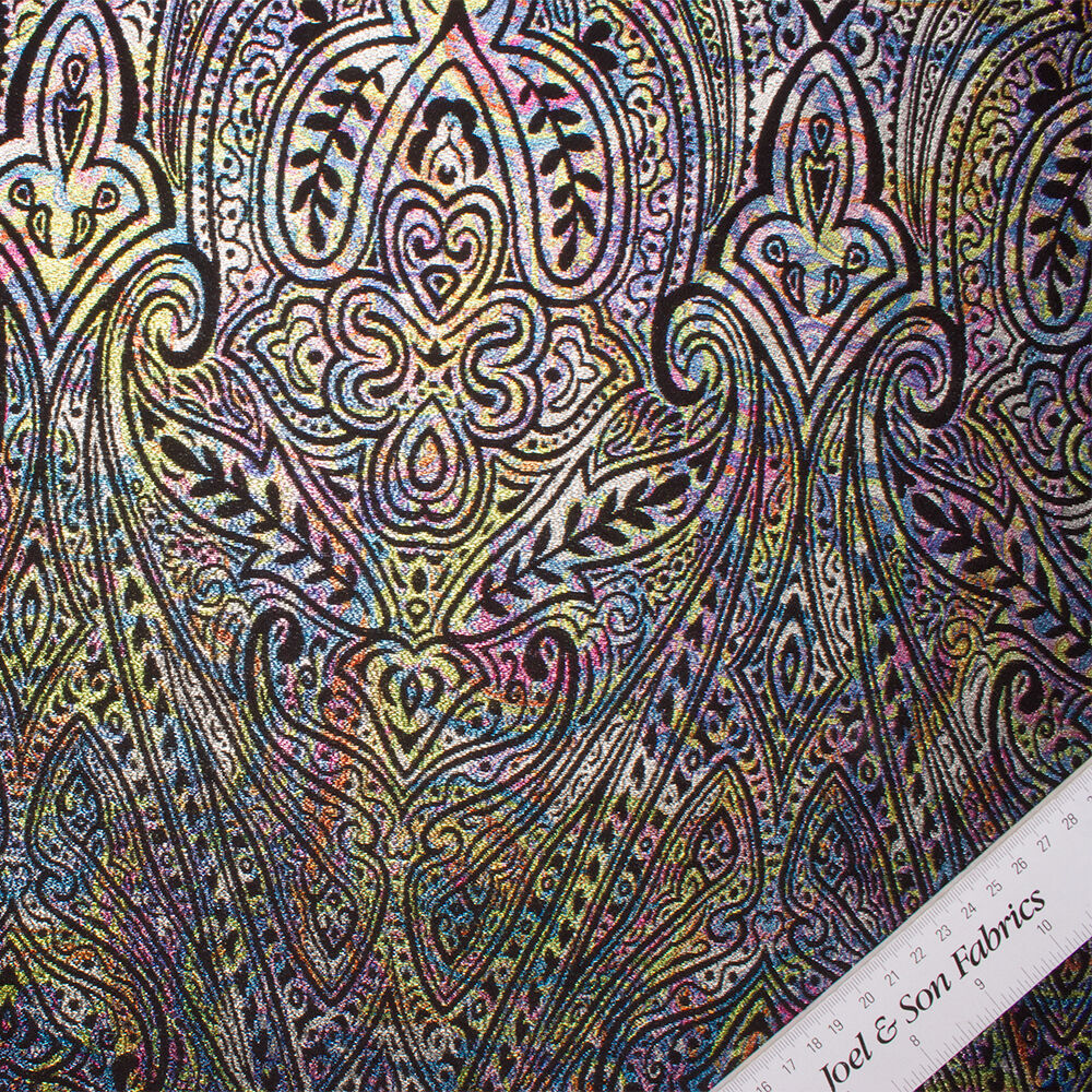 Multi-Coloured/Black Metallic Brocade (A 4.35m Piece)