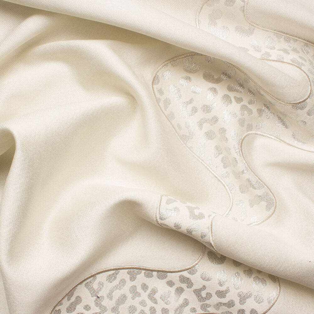 Ivory/Silver Metallic Embroidered Brocade
