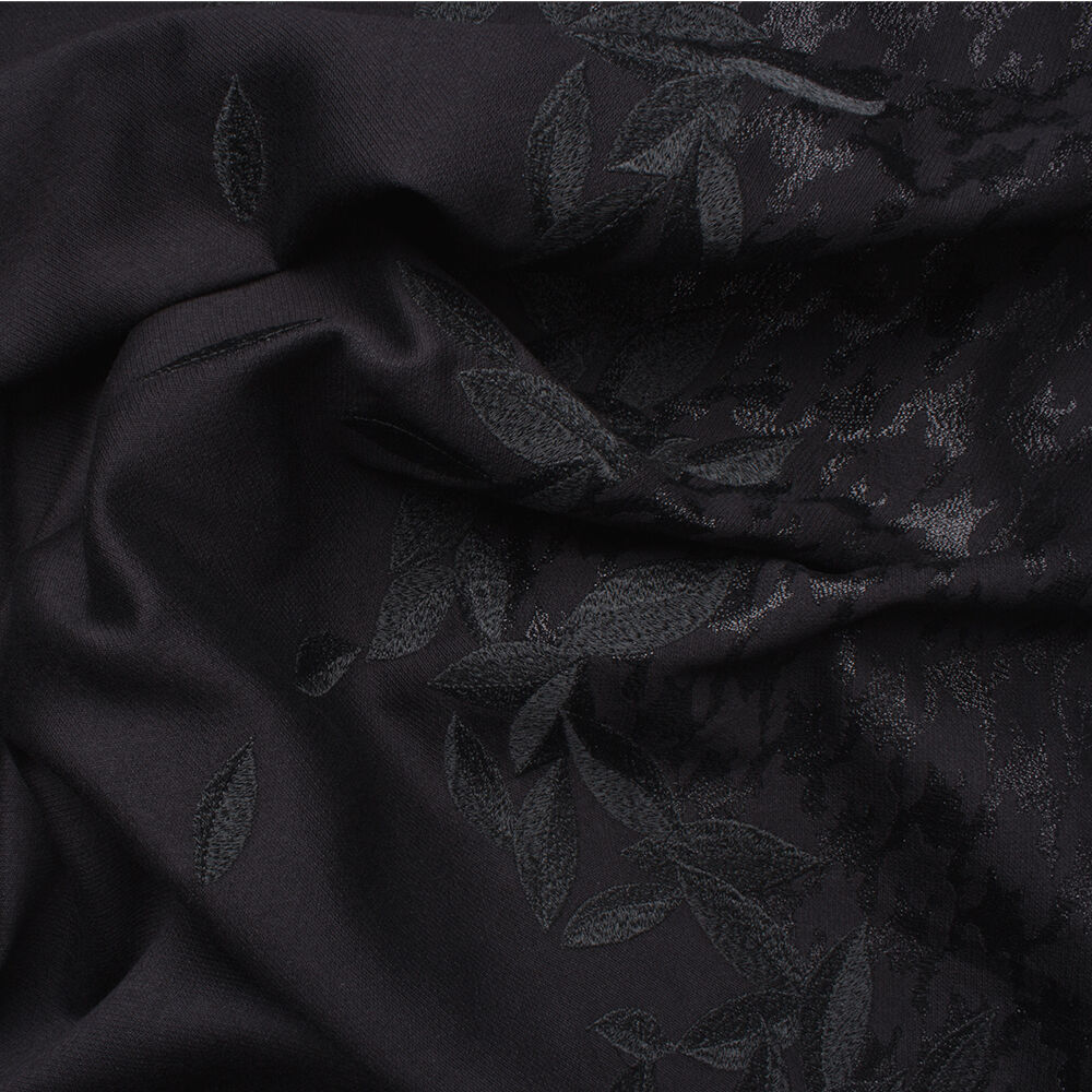 Black Floral/Houndstooth Metallic Brocade (A 1.80m Piece)