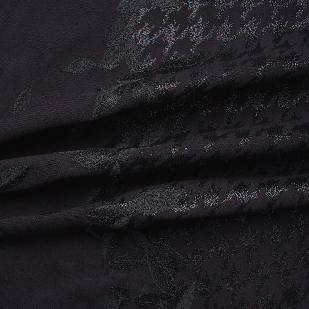 Black Floral/Houndstooth Metallic Brocade (A 1.80m Piece)