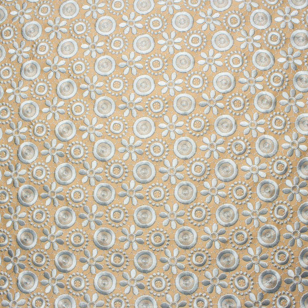 Taupe Embroidered Silk Cloqué