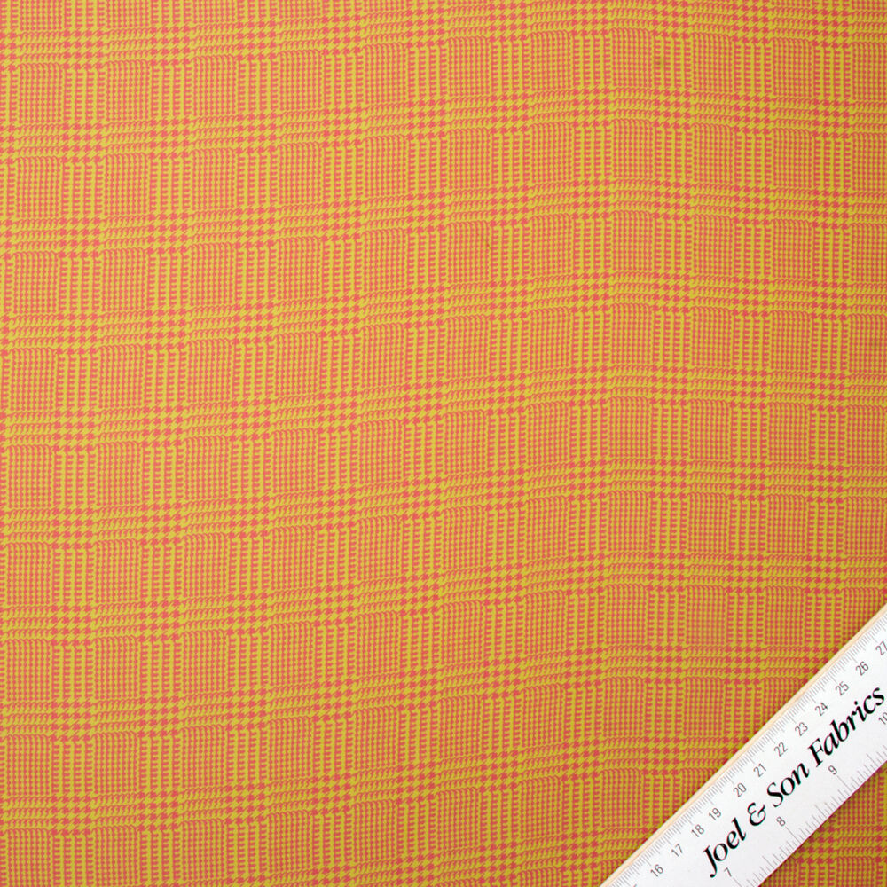 Lime Green/Pink Prince of Wales Silk Georgette