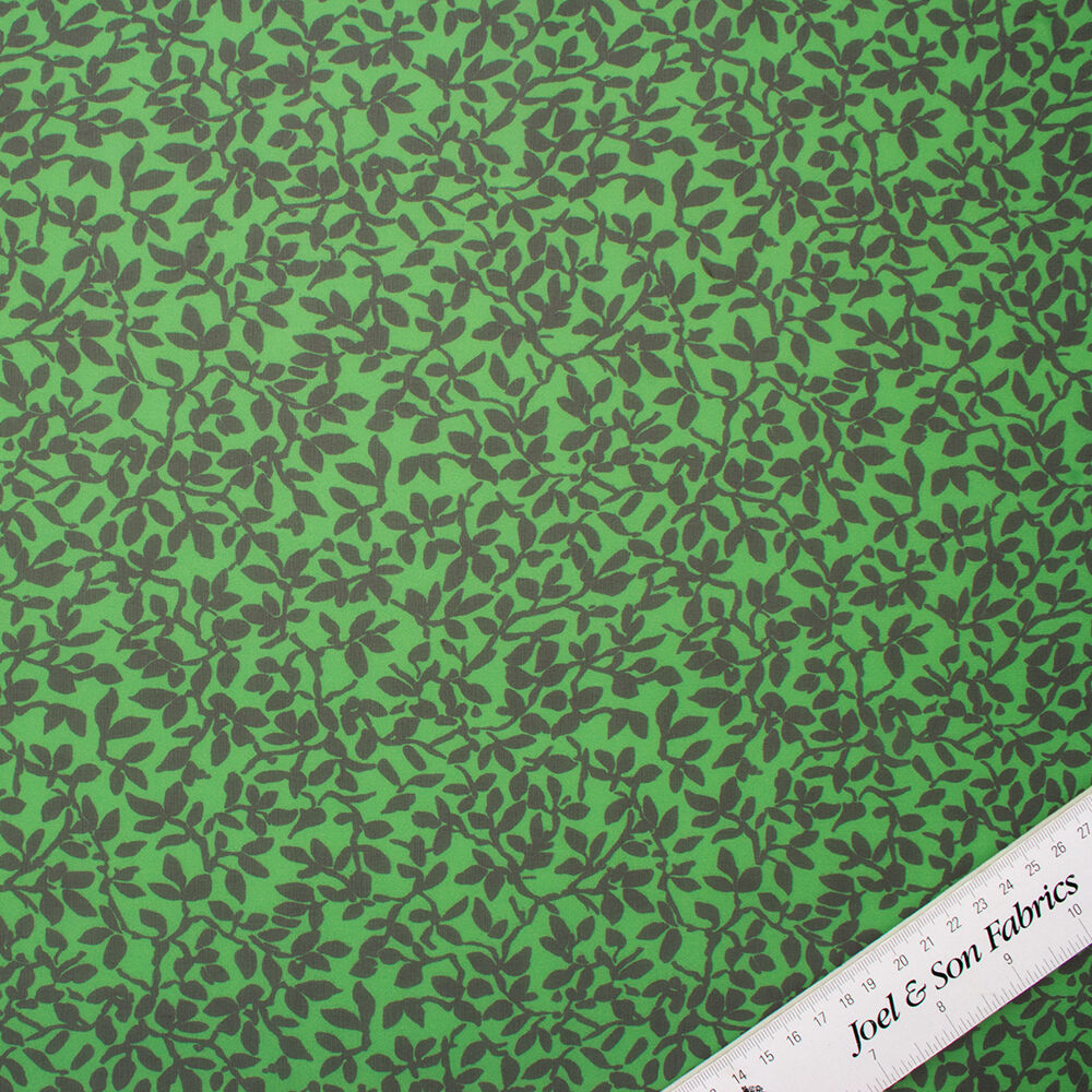 Green/Black Printed Silk Georgette