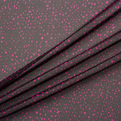 Pink/Black Printed Silk Chiffon