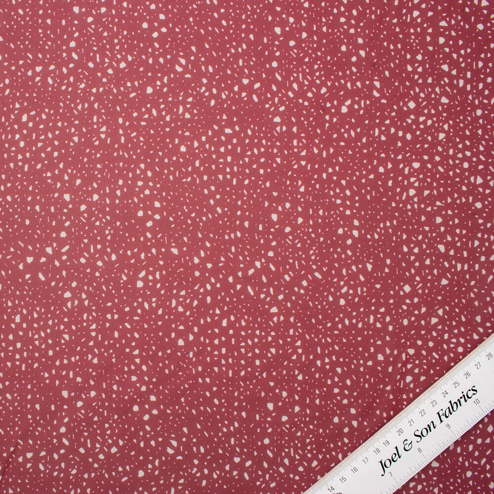 White/Bordeaux Printed Silk Chiffon