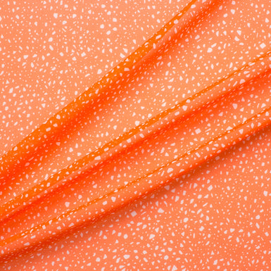 Orange/White Printed Silk Chiffon