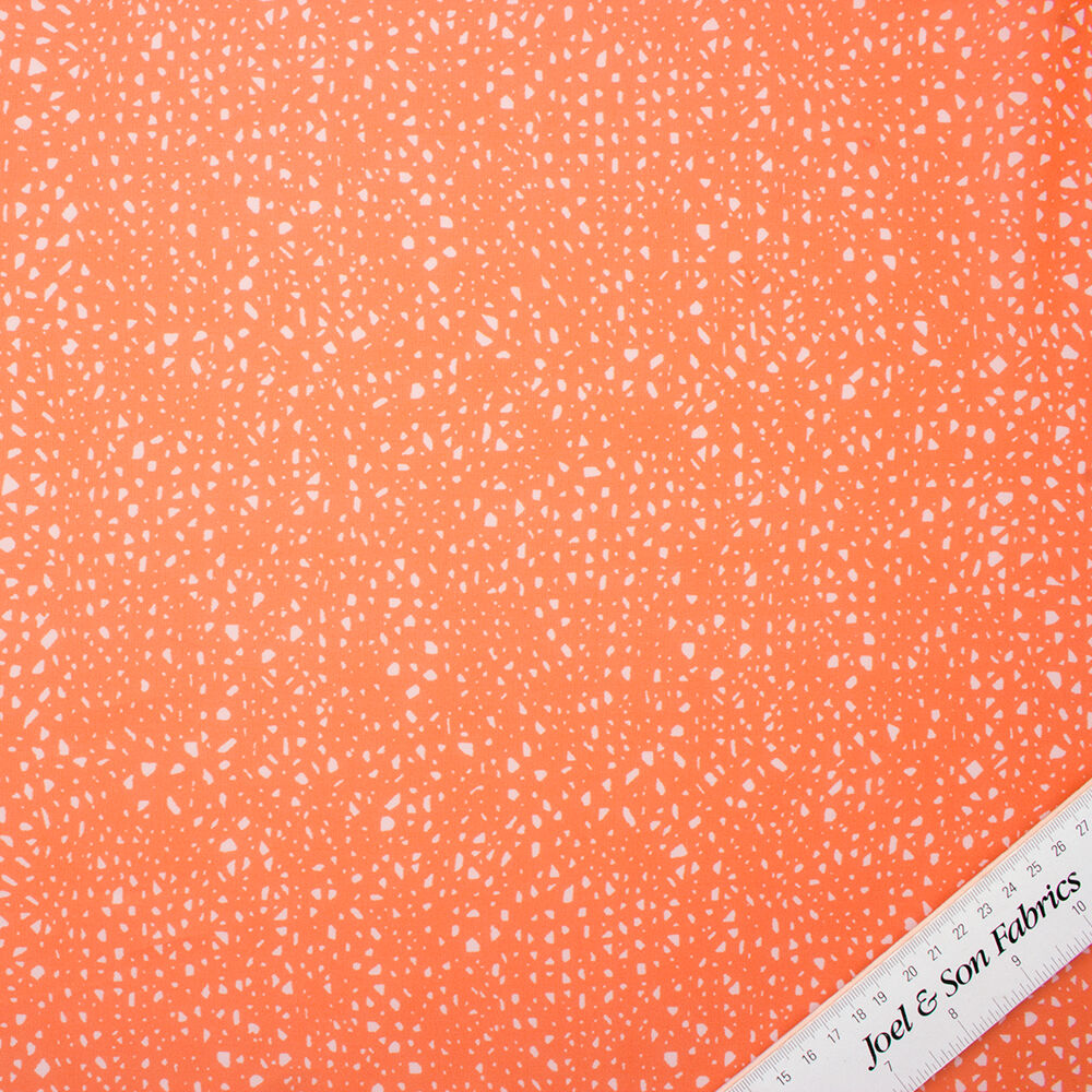 Orange/White Printed Silk Chiffon