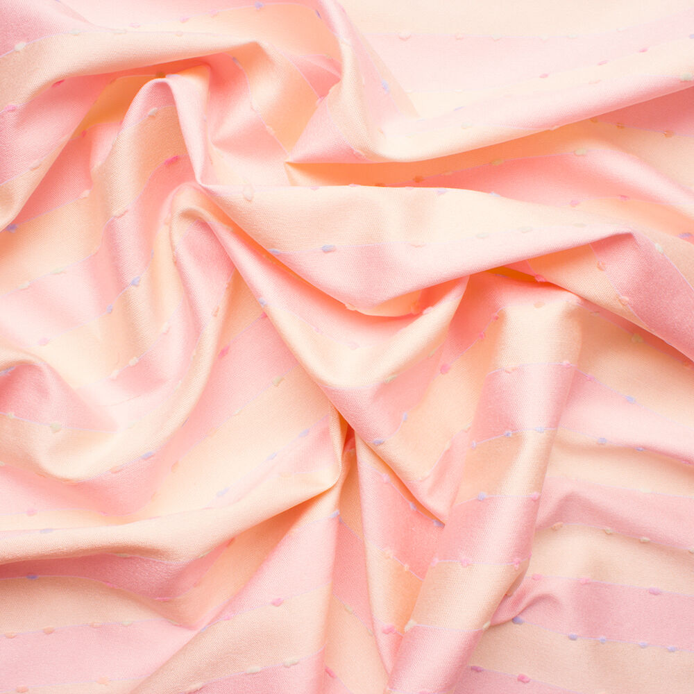 Pale Pink/Cream Striped Viscose Shantung