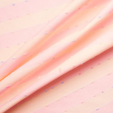 Pale Pink/Cream Striped Viscose Shantung