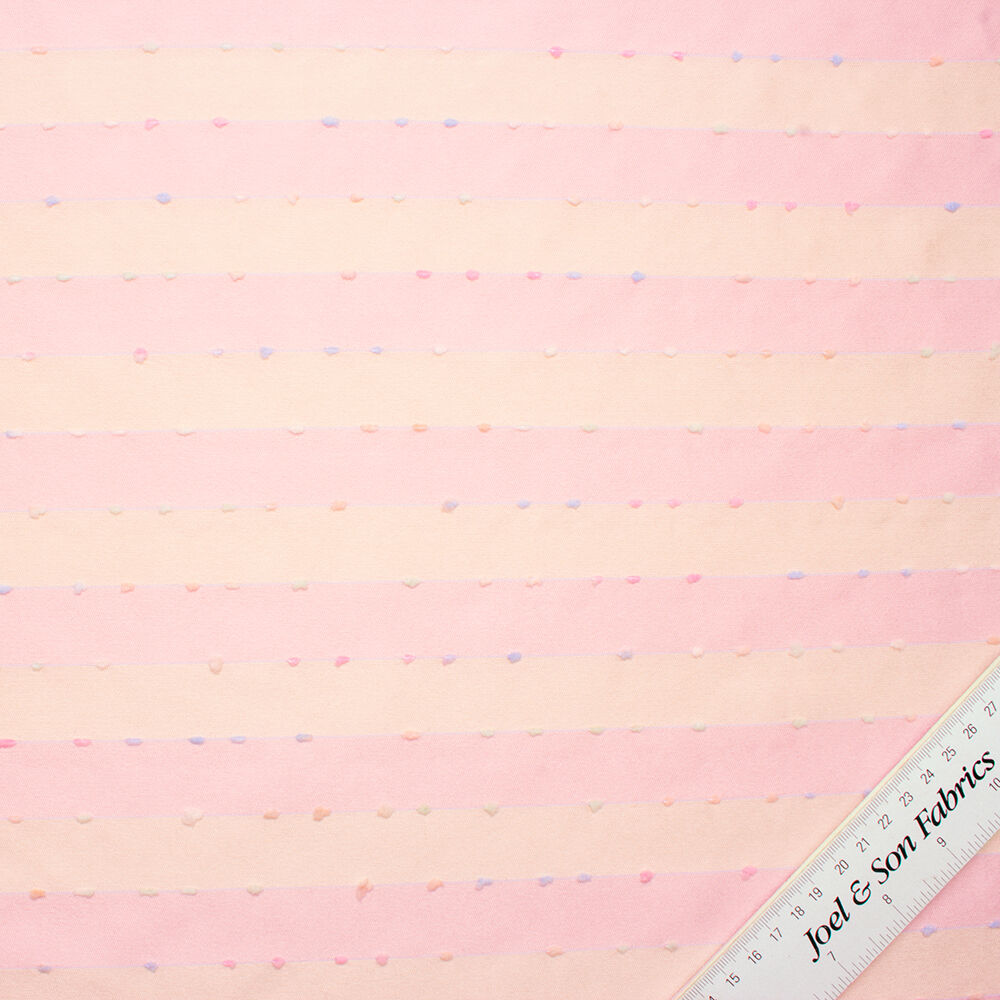 Pale Pink/Cream Striped Viscose Shantung